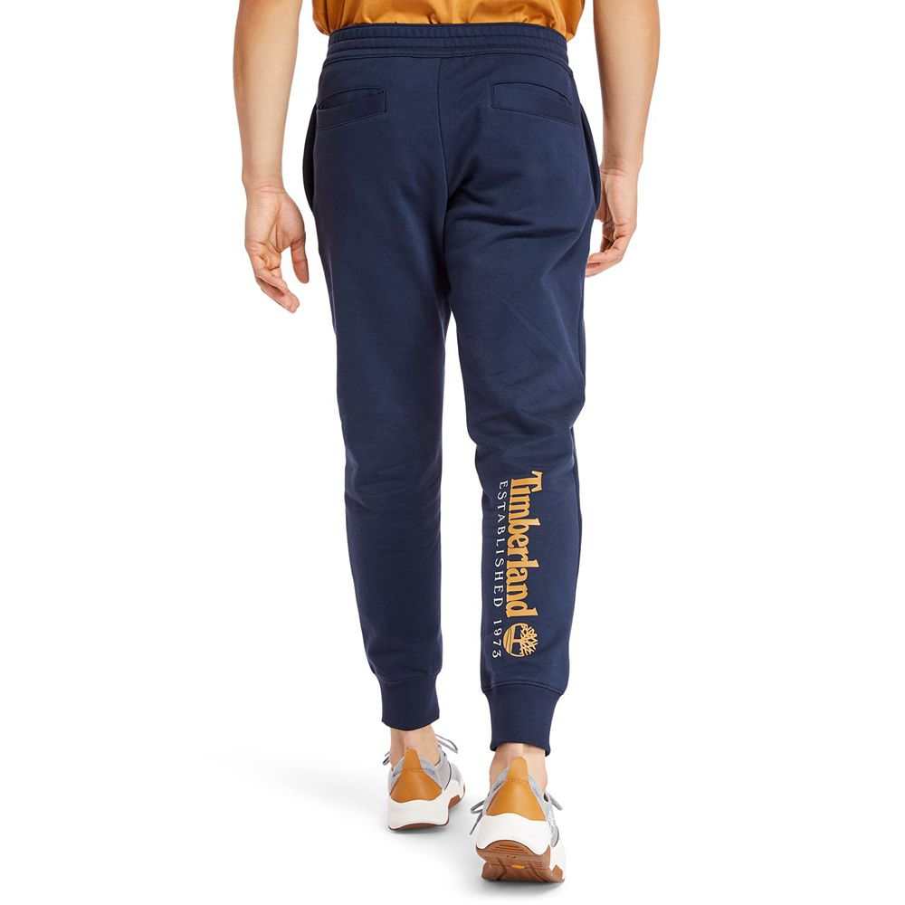 Pantalones Timberland Hombre Essential Logo Sweat Azul Marino - Chile HRA-435728